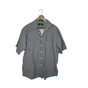 Orvis mens gray button front short‎ sleeve fisherman shirt medium